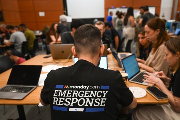 Relief worker in Tel Aviv