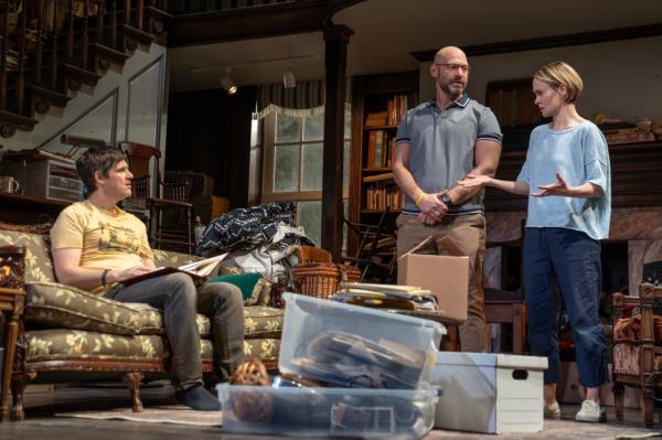 Michael Esper, Corey Stoll and Sarah Paulson in Appropriate. Photo by Joan Marcus.