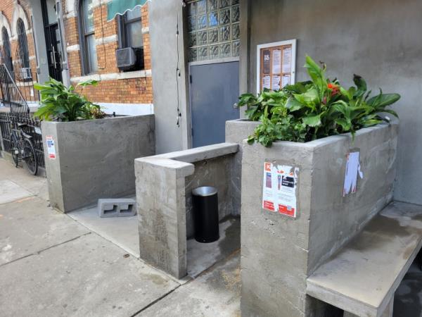 Posters for missing Israelis near the NYC club