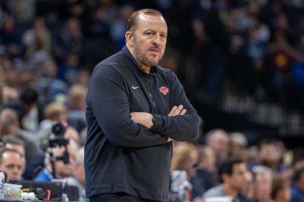Tom Thibodeau reacts during the Knicks' loss to the Timberwolves on Nov. 20, 2023.