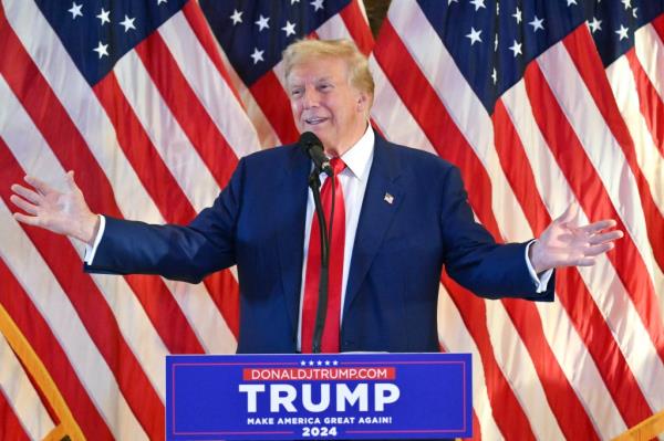 Do<em></em>nald Trump speaks during a press co<em></em>nference after being found guilty over hush-mo<em></em>ney charges at Trump Tower in New York City on May 31, 2024. 