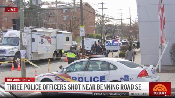 The first call reporting an officer in need of assistance came through at 8:06 a.m., according to police.