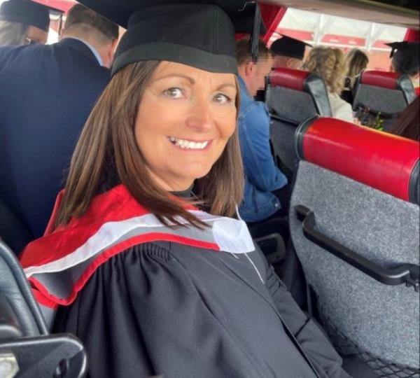 Barbara at her graduation for her Foundation Degree in Counselling