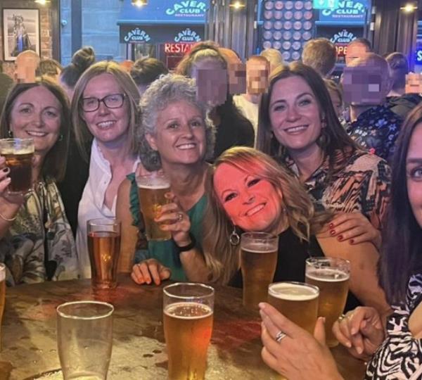 Barbara with her 'work family', who have been hugely supportive