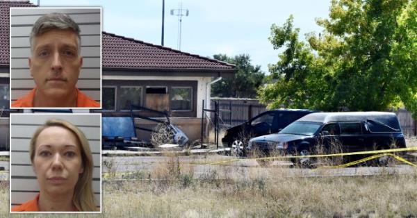 Carie Hallford was arrested alo<em></em>ngside her husband on Wednesday morning