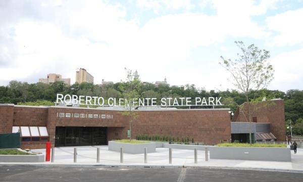 Facade at Roberto Clemente State Park., wher<em></em>e a solar eclipse viewing party is being held Monday