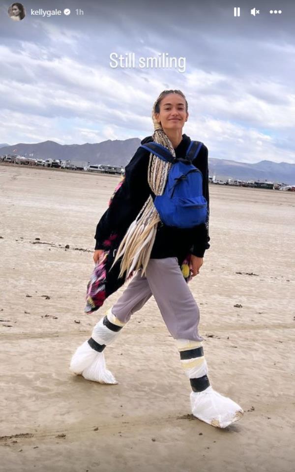 Kelly Gale and fiance Joel Kinnaman escape Burning Man chaos after flooding
