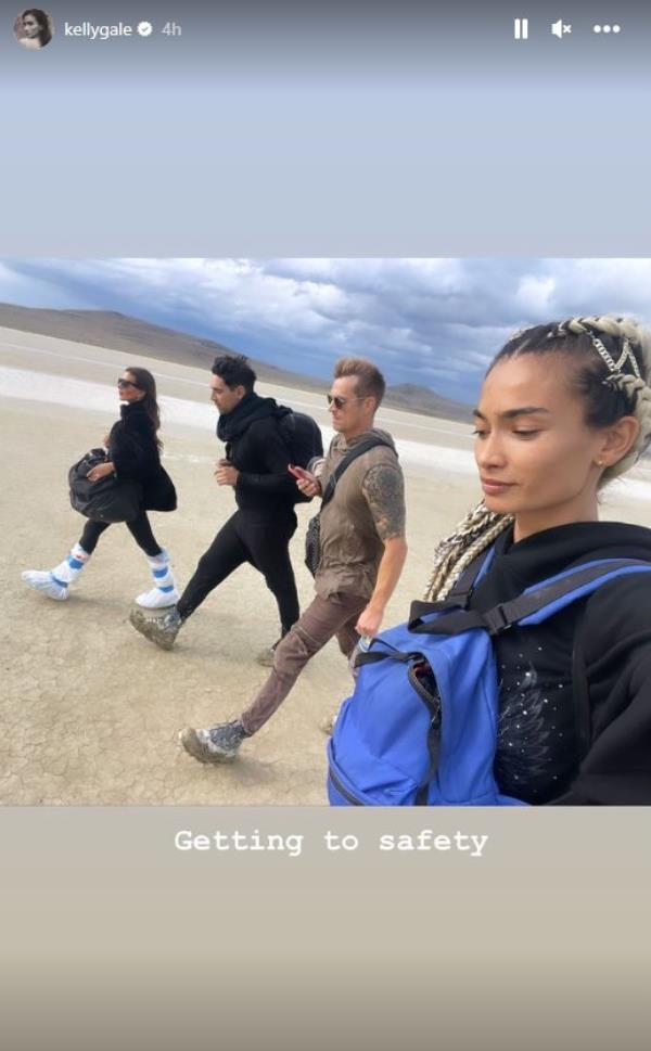 Kelly Gale and fiance Joel Kinnaman escape Burning Man chaos after flooding