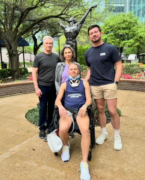 Jared Hill  in s wheelchair