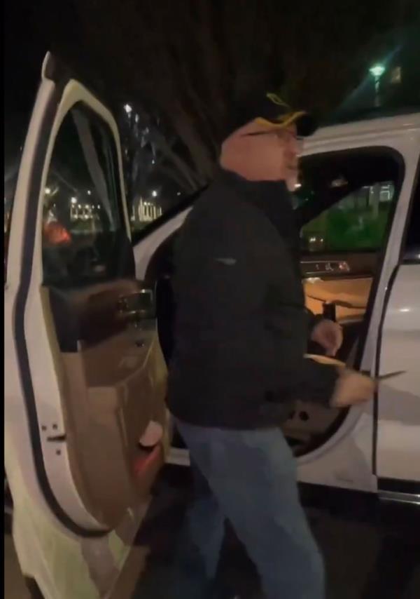 Man in video with pro-Palestine protesters 