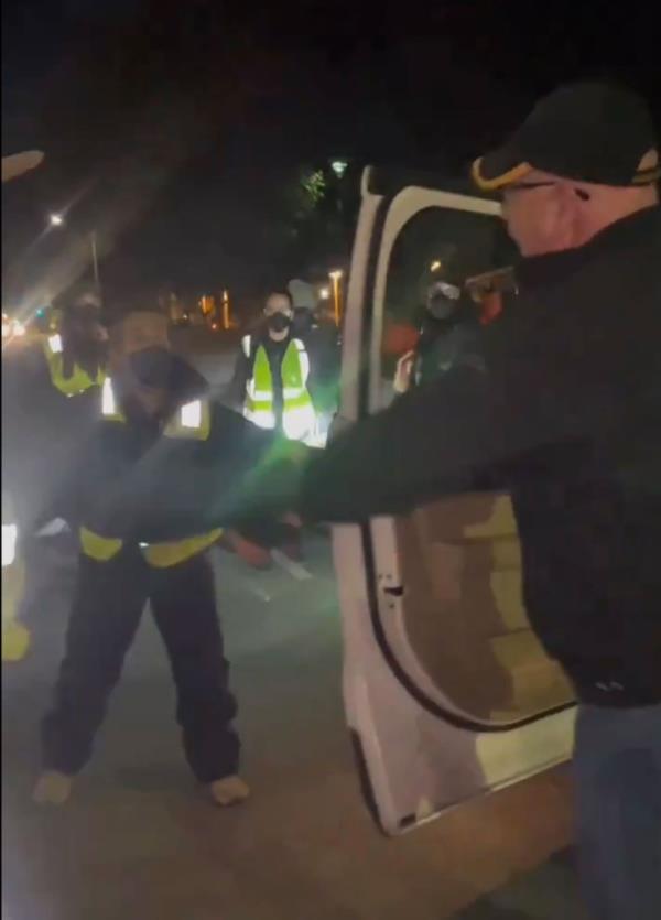 Man in video with pro-Palestine protesters 