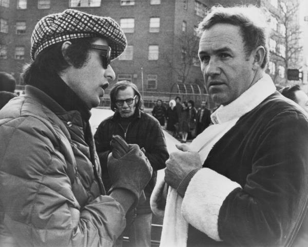 Actor Gene Hackman and director William Friedkin, on the set of the movie 'The French Connection', 1971.