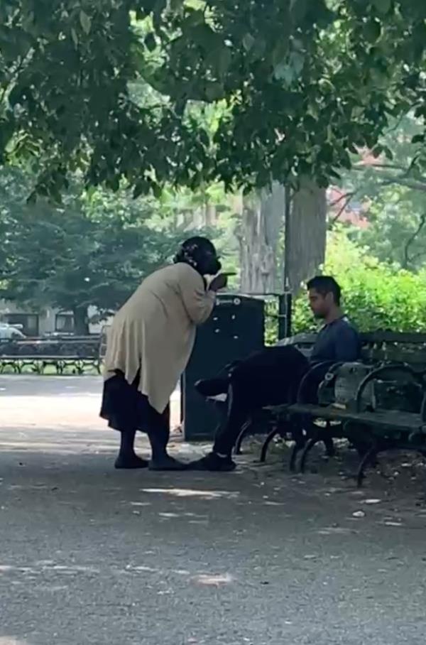 The disturbing scene took place just two days after another deranged woman -- known to cops o<em></em>nly as 