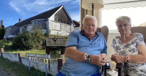 Maureen and Arthur Doran want the pests out of their neighbour's house (Picture: SWNS) 
