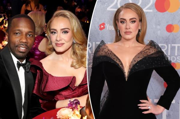 Adele and her ex-husband Simon Ko<em></em>necki attend the 55th Annual GRAMMY Awards at STAPLES Center on February 10, 2013 in Los Angeles, California. 