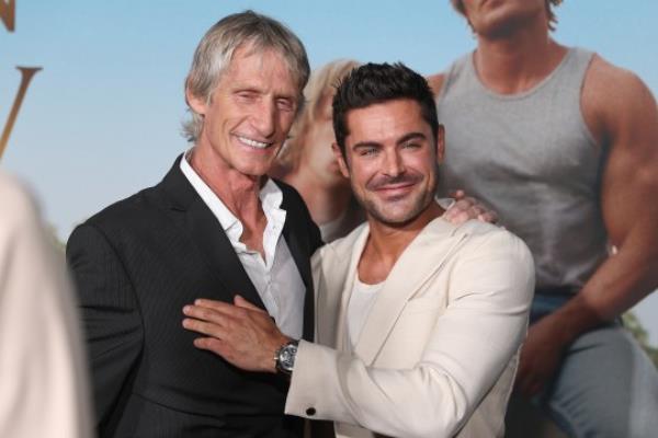 Kevin Von Erich and Zac Efron at The Iron Claw Premiere