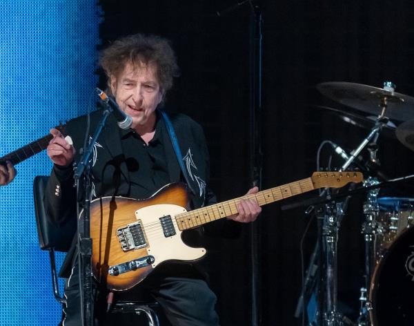 Bob Dylan performs as a surprise guest during Farm Aid at Ruoff Home Mortgage Music Center on September 23, 2023 in Noblesville, Indiana.