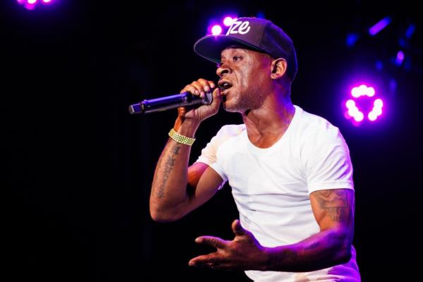 A photo showing Buckshot performing o<em></em>nstage at Damrosch Park at Lincoln Center on August 9, 2023.