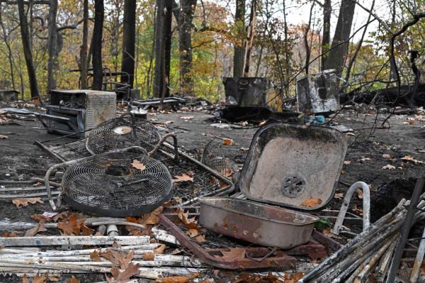 Tons of charred garbage was found among the burned-out remains of the blaze.