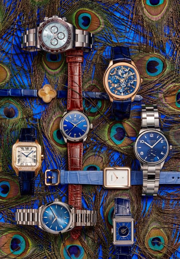 Blue watch trend still life