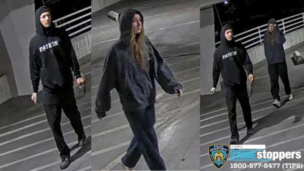The pair raided the Kings Plaza Mall on Avenue U near Flatbush Avenue around 11:40 p.m. Saturday, cops said.