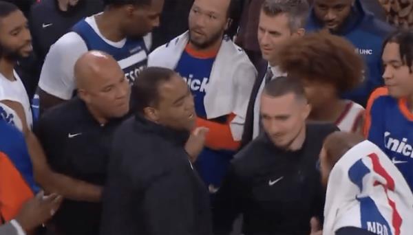 Rick Brunson and Do<em></em>nte DiVincenzo exchanged words after the game.