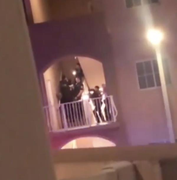 Police arrive on scene of murder