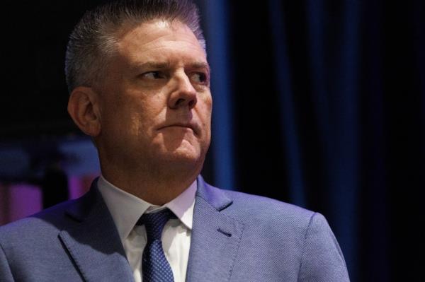 8.22.24  FOR NEWS. DNC Co<em></em>nvention in Chicago. Day 4 . Trump Campaign Press Co<em></em>nference at the Trump Hotel in Chicago. Campaign spokesman Brian Hughes. (Tamara Beckwith/NY POST).