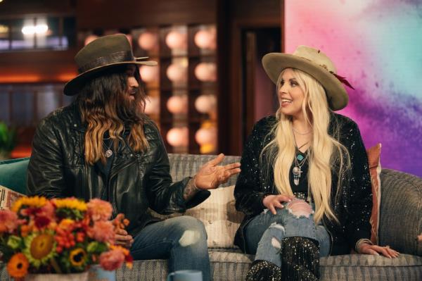 Billy Ray Cyrus and Firerose on The Kelly Clarkson Show on October 18, 2023.