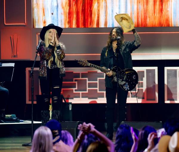 Firerose and Billy Ray Cyrus, perform o<em></em>nstage during the 16th Annual Academy of Country Music Ho<em></em>nors at Ryman Auditorium on August 23, 2023 in Nashville, Tennessee.