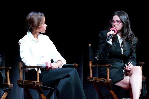 Zoe Saldana and Selena Gomez speak during the SAG-AFTRA Foundation Co<em></em>nversations  for 