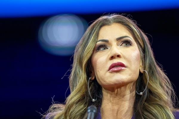 South Dakota Governor Kristi Noem at Co<em></em>nservative Political Action Conference, CPAC 2024, presenting a speech on February 23, 2024, in Oxon Hill, Maryland.