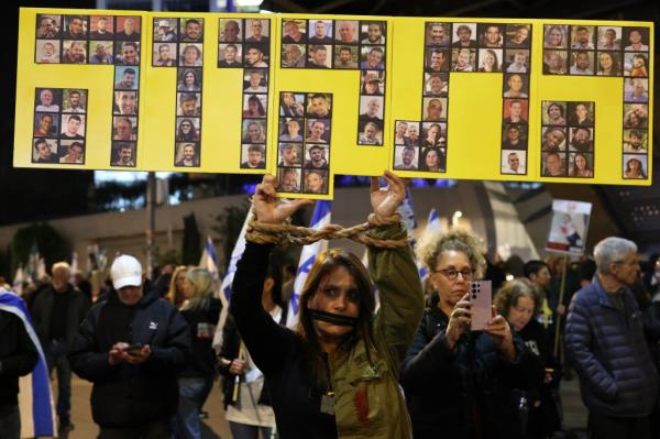 The hostages have been in Gaza for 423 days, prom<em></em>pting near daily demo<em></em>nstrations in Tel Aviv.