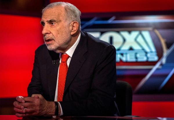 Carl Icahn, billio<em></em>naire activist-investor, in a suit and tie giving an interview on FOX Business Network's Neil Cavuto show in New York, 2014.