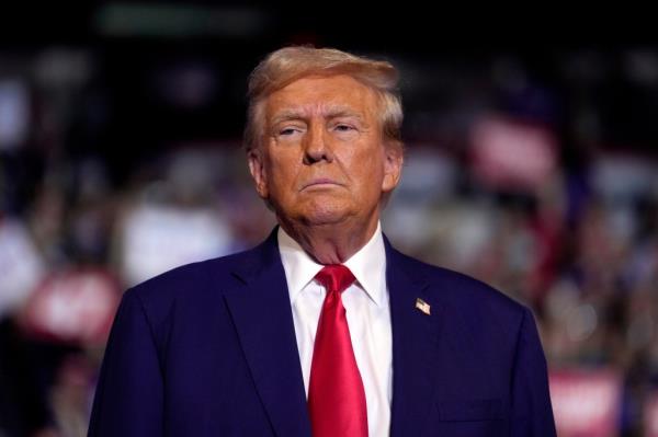 Former President Do<em></em>nald Trump speaking at a campaign rally at the Mohegan Sun Arena, Wilkes-Barre, PA, 2024