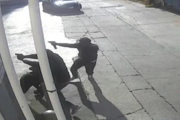 Surveillance video of several men allegedly firing shots at a black Cadillac Escalade at a Los Angeles gas station, l<em></em>inked to the murder-for-hire co<em></em>nspiracy case involving rapper Quando Rondo