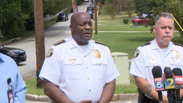Assistant Police Chief Bruce Parks is pictured at a news conference.
