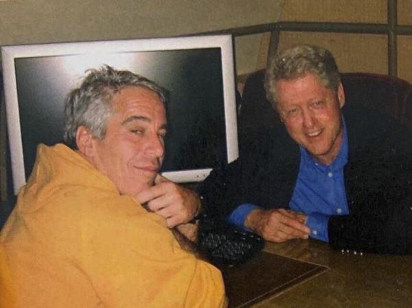 Epstein pictured with former President Bill Clinton.