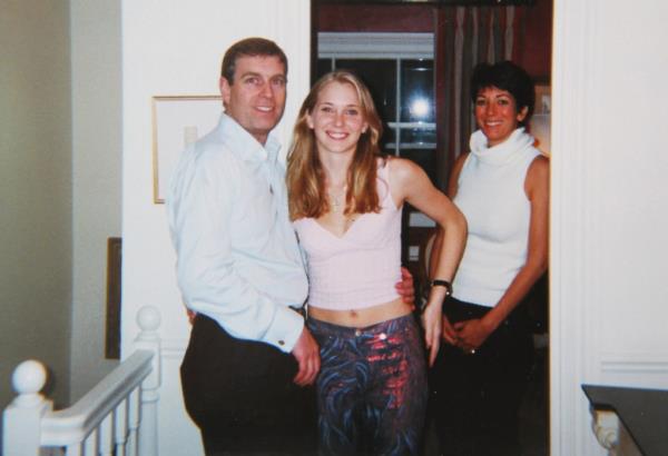 Prince Andrew with then-17-year-old Virginia Roberts Giuffre and Ghislaine Maxwell.
