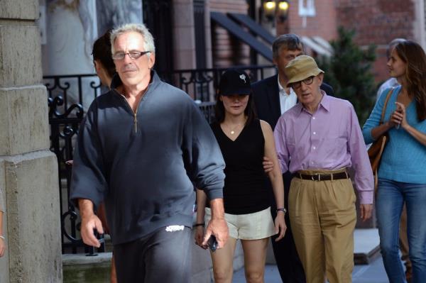 Epstein walking with Woody Allen in 2013 in Manhattan.