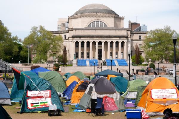 Protesters set up encampments on Columbia University's campus in the spring semester.