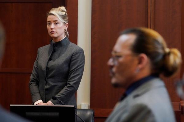 Amber Heard and Johnny Depp during their defamation trial