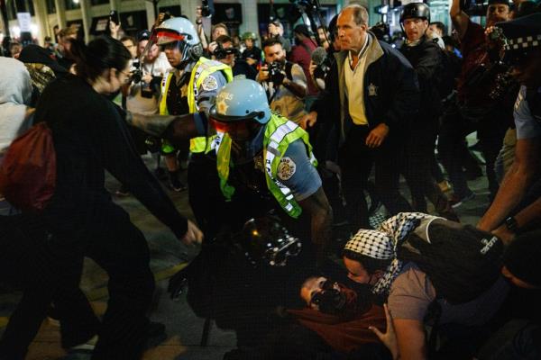 Snelling said the arrested protesters are facing charges including  disorderly conduct, obstruction, and battery to police officers.