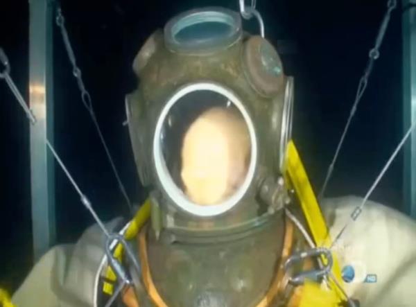 Mythbusters mannequin seen underwater