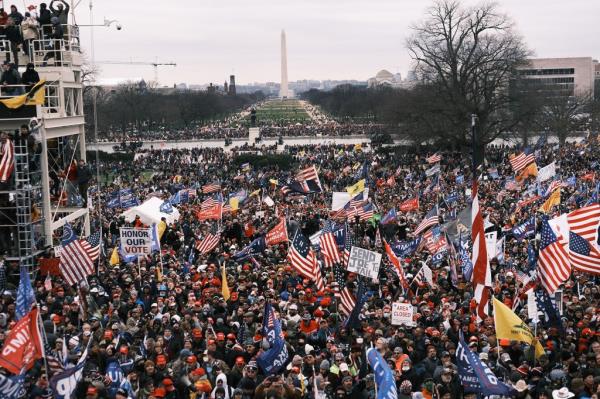 Trump supporters gather outside the U.S. Capitol on Jan. 6.