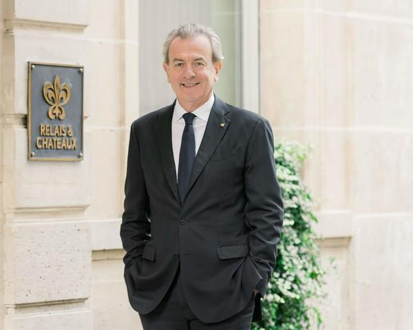 Laurent Gardinier, president of Relais & Chateaux, in a suit