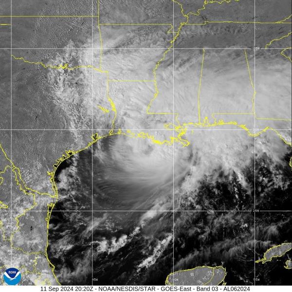 Satellite image of Hurricane Francine as of 4 p.m. CDT, Sept. 11, 2024.