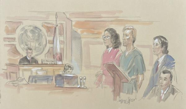 A sketch of would-be Trump assassin Ryan Routh in Florida federal court on Sept. 16, 2024.