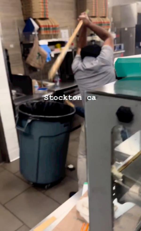 The suspect threatened to shoot an employee if they were to try and stop him. 