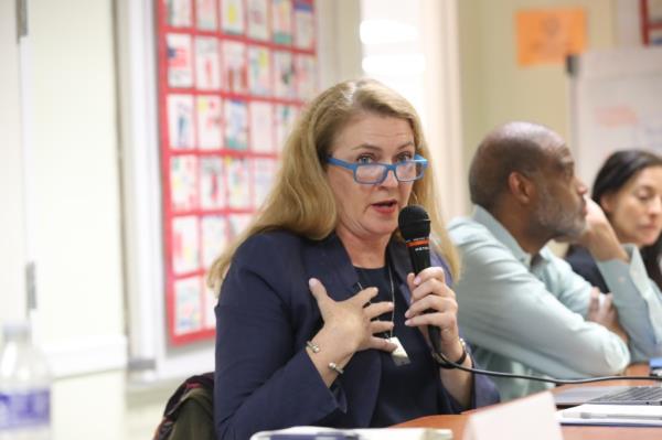 Maud Maron was ousted from her position on the community education council for district 2 under the Chancellor's Regulations D-210 in June but marked her return on Wednesday.
